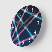 Cooler 80er Laser Light Show Background Retro Neon Runde Wanduhr (Winkel)