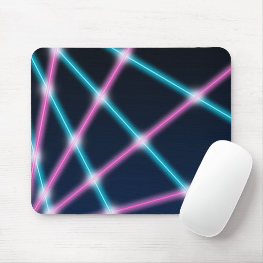 Cooler 80er Laserlicht-Show-Hintergrund-Retro Neon Mousepad (Mit Mouse)