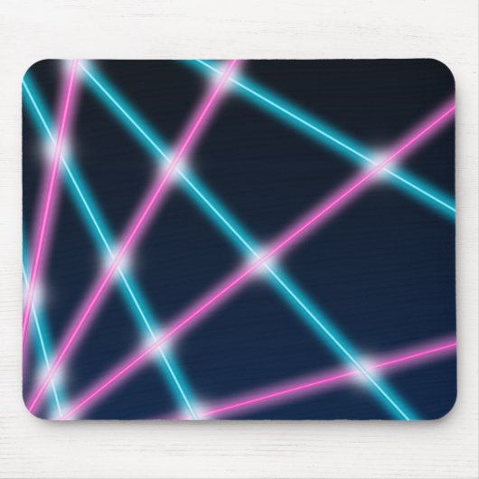 Cooler 80er Laserlicht-Show-Hintergrund-Retro Neon Mousepad (Vorne)