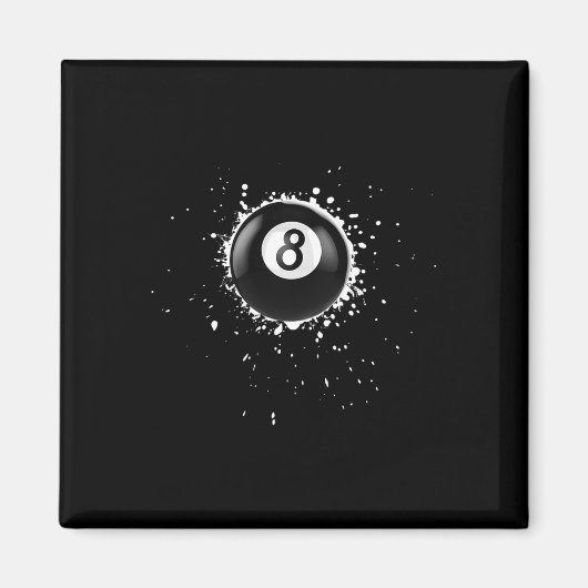 Cooler 8-Ball-Acht-Pool Billard Paint Spritzer Ei Magnet (Vorne)