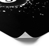 Cooler 8-Ball-Acht-Pool Billard Paint Spritzer Ei Poster (Ecke)