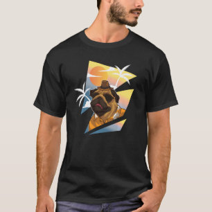 Cooler 90er Hund Pug Vintage Tier Neunziger Strand T-Shirt