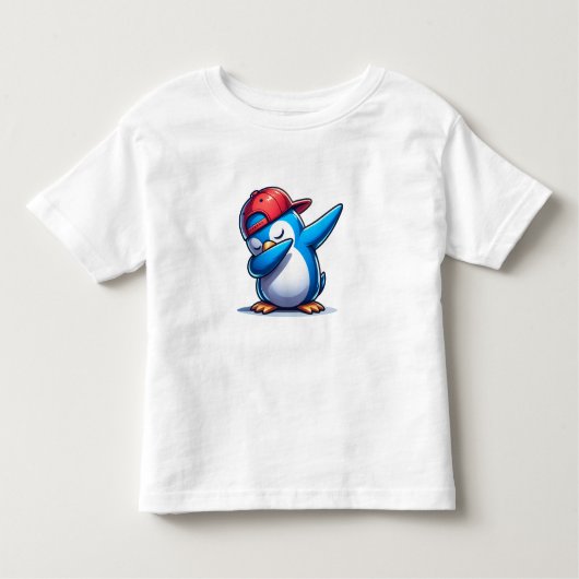 "Cooler Abb: Blue Pinguin in a Red Cap" Kleinkind T-shirt (Vorderseite)