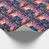 Cooler Abschluss Typ mit nettem Fahrzeug Geschenkpapier (Ecke)