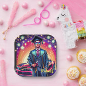 Cooler Abschluss Typ mit nettem Fahrzeug Pappteller (Party)