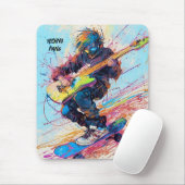 Cooler Abstrakter Animateurgitarrist Mousepad (Mit Mouse)