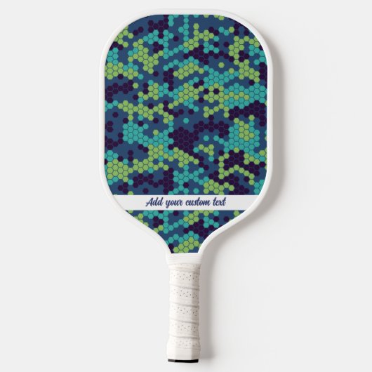 Cooler Abstrakter Blauer Honeycomb-Muster für benu Pickleball Schläger (Rückseite)