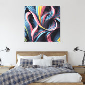Cooler Abstrakter Flow Art Muster 3D-Modus Leinwanddruck (Insitu (Schlafzimmer))