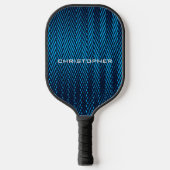 Cooler Abstrakter moderner Blue Moiré Effekt Indiv Pickleball Schläger (Vorderseite)