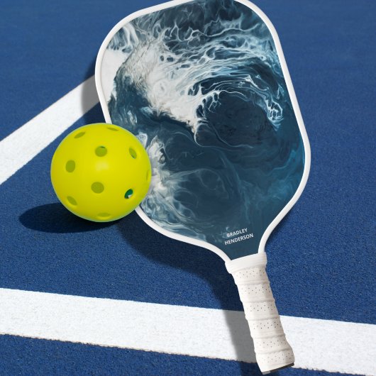 Cooler Abstrakter Ozeanwellenentwurf Benutzerdefin Pickleball Schläger