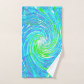 Cooler Abstrakter Retro-Aqua und Kalkgrüner Swirl Badhandtuch Set (Handtuch)