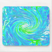 Cooler Abstrakter Retro-Aqua und Kalkgrüner Swirl Mousepad (Vorne)