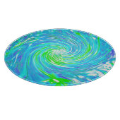 Cooler Abstrakter Retro-Aqua und Kalkgrüner Swirl Schneidebrett (Ecke)