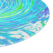 Cooler Abstrakter Retro-Aqua und Kalkgrüner Swirl Schneidebrett (Ecke)