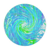 Cooler Abstrakter Retro-Aqua und Kalkgrüner Swirl Schneidebrett (Vorderseite)