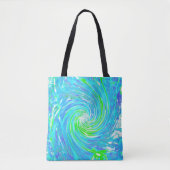 Cooler Abstrakter Retro-Aqua und Kalkgrüner Swirl Tasche (Vorderseite)