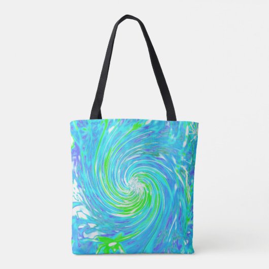 Cooler Abstrakter Retro-Aqua und Kalkgrüner Swirl Tasche (Rückseite)