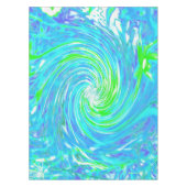 Cooler Abstrakter Retro-Aqua und Kalkgrüner Swirl Tischdecke (Vorderseite)