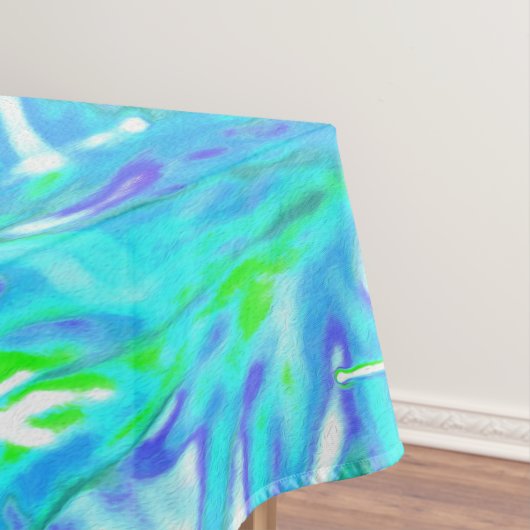 Cooler Abstrakter Retro-Aqua und Kalkgrüner Swirl Tischdecke (Beispiel)