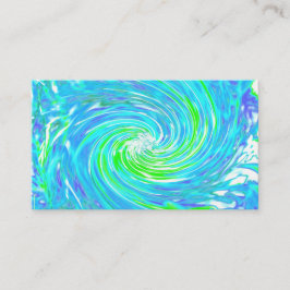 Cooler Abstrakter Retro-Aqua und Kalkgrüner Swirl Visitenkarte