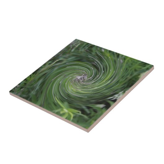 Cooler Abstrakter Retro Chartreuse Grüner Blumenwi Fliese (Seite)