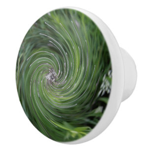 Cooler Abstrakter Retro Chartreuse Grüner Blumenwi Keramikknauf
