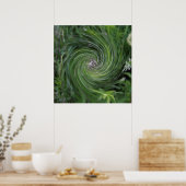Cooler Abstrakter Retro Chartreuse Grüner Blumenwi Poster (Küche)
