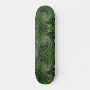 Cooler Abstrakter Retro Chartreuse Grüner Blumenwi Skateboard