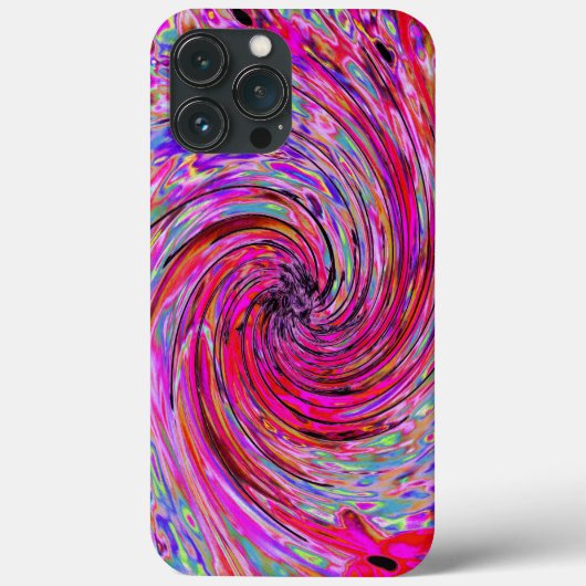 Cooler Abstrakter Retro Hot Pink und Roter Blütenw Case-Mate iPhone Hülle (Rückseite)