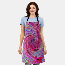 Cooler Abstrakter Retro Hot Pink und Roter Blütenw Schürze