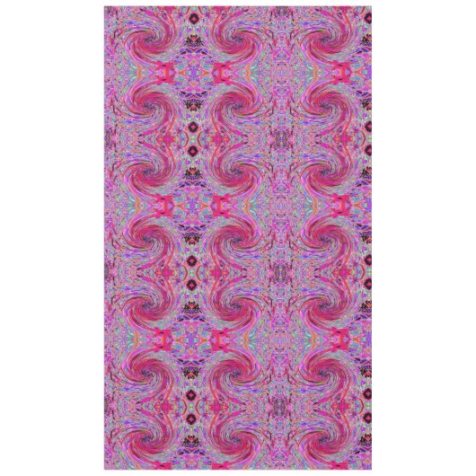 Cooler Abstrakter Retro Hot Pink und Roter Blütenw Tischdecke (Vorderseite)