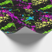 Cooler Abstrakter Retro-Regenbogen Paint Spritzer  Geschenkpapier (Ecke)