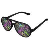 Cooler Abstrakter Retro-Regenbogen Paint Spritzer Partybrille (Schrägansicht)