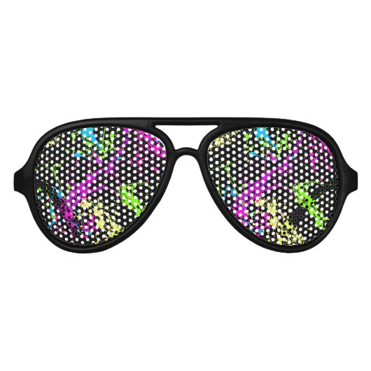 Cooler Abstrakter Retro-Regenbogen Paint Spritzer Partybrille (Vorderseite)