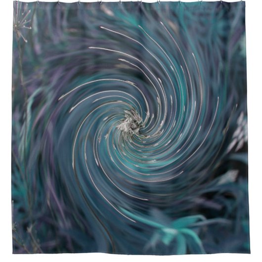 Cooler Abstrakter Retro-Schwarz und Aquamariner ko Duschvorhang (Vorderseite)