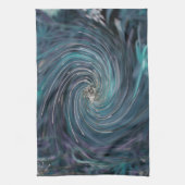 Cooler Abstrakter Retro-Schwarz und Aquamariner ko Geschirrtuch (Vertikal)