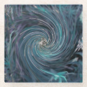 Cooler Abstrakter Retro-Schwarz und Aquamariner ko Glasuntersetzer (Vorderseite)