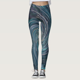Cooler Abstrakter Retro-Schwarz und Aquamariner ko Leggings