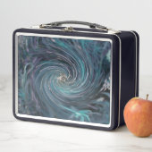 Cooler Abstrakter Retro-Schwarz und Aquamariner ko Metall Brotdose (Beispiel)