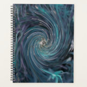 Cooler Abstrakter Retro-Schwarz und Aquamariner ko Planer (Vorderseite)