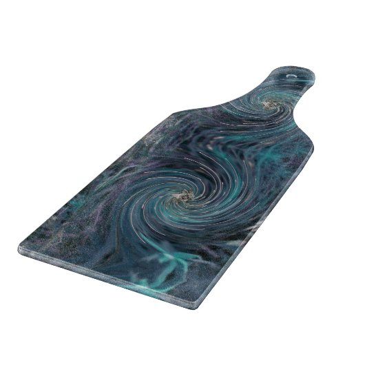 Cooler Abstrakter Retro-Schwarz und Aquamariner ko Schneidebrett (Ecke)