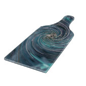 Cooler Abstrakter Retro-Schwarz und Aquamariner ko Schneidebrett (Ecke)