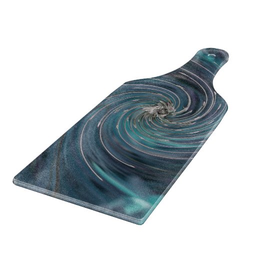 Cooler Abstrakter Retro-Schwarz und Aquamariner ko Schneidebrett (Ecke)