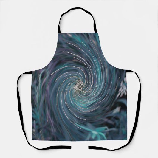 Cooler Abstrakter Retro-Schwarz und Aquamariner ko Schürze (Vorderseite)