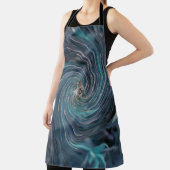 Cooler Abstrakter Retro-Schwarz und Aquamariner ko Schürze (InSitu)