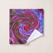 Cooler Abstrakter Rot-, Blau- und Rosatorwirbel Badhandtuch Set (Waschlappen)