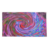 Cooler Abstrakter Rot-, Blau- und Rosatorwirbel Kissenbezug (Rückseite-Links)