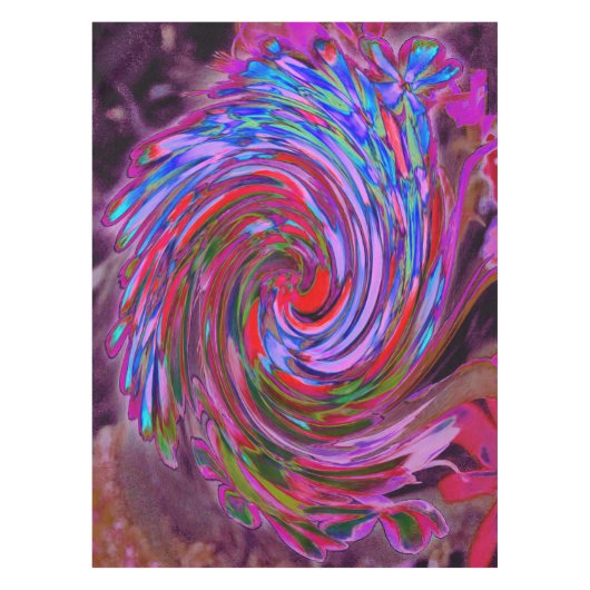 Cooler Abstrakter Rot-, Blau- und Rosatorwirbel Tischdecke (Vorderseite)