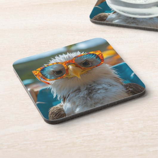 Cooler Adler Getränkeuntersetzer (Linke Seite)