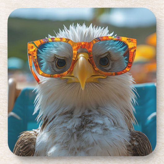 Cooler Adler Getränkeuntersetzer (Vorderseite)